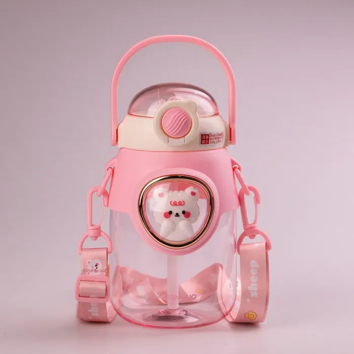 Бутылка для воды с трубочкой 820 мл детская фляга. - изображение 1