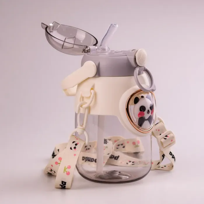 Бутылка для воды с трубочкой 820 мл детская прозрачная фляга. - изображение 2