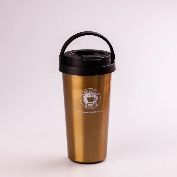 Термос из нержавеющей стали 500 мл с ручкой температура до 12 часов (HPGM501G) - изображение 1