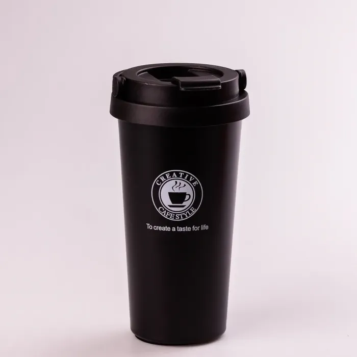 Термос из нержавеющей стали 500 мл с ручкой температура до 12 часов Черный (HPGM501B) - изображение 2