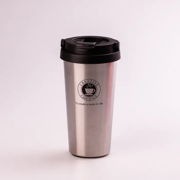 Термос из нержавеющей стали 500 мл с ручкой температура до 12 часов Серебристый (HPGM501S) - изображение 2