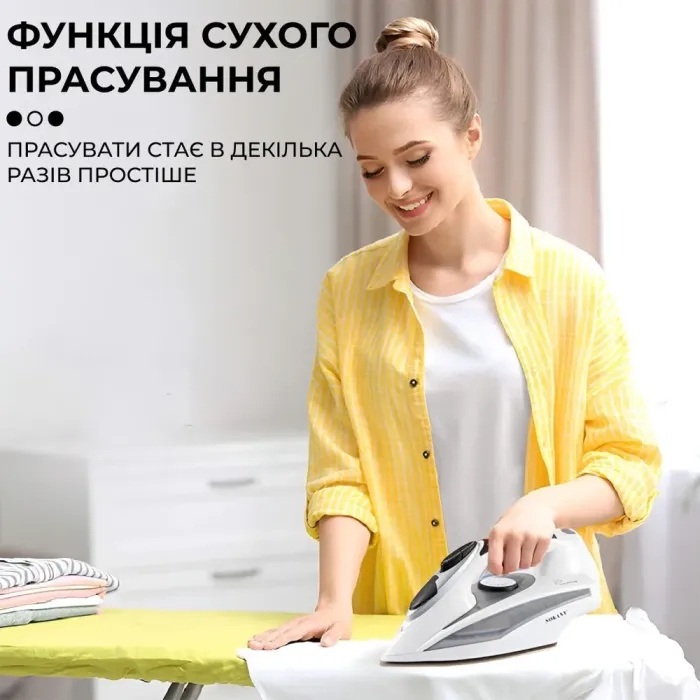 Праска парова з антипригарним покриттям 2400 Вт праска керамічна з системою самоочищення SOKANY AJ-2052 (AJ2052) - зображення 4