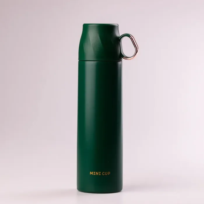 Термос с чашкой и клапаном Mini Cup 500мл тепло до 12 часов Зеленый (HPGM7009GR) - изображение 1