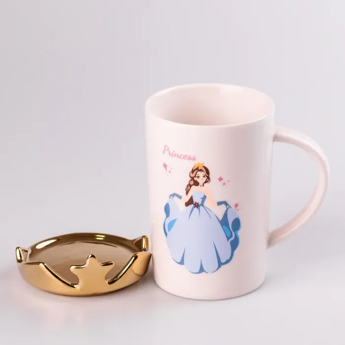 Чашка керамическая 400 мл Princess с крышкой Белый (HPCYM0845W) - изображение 2