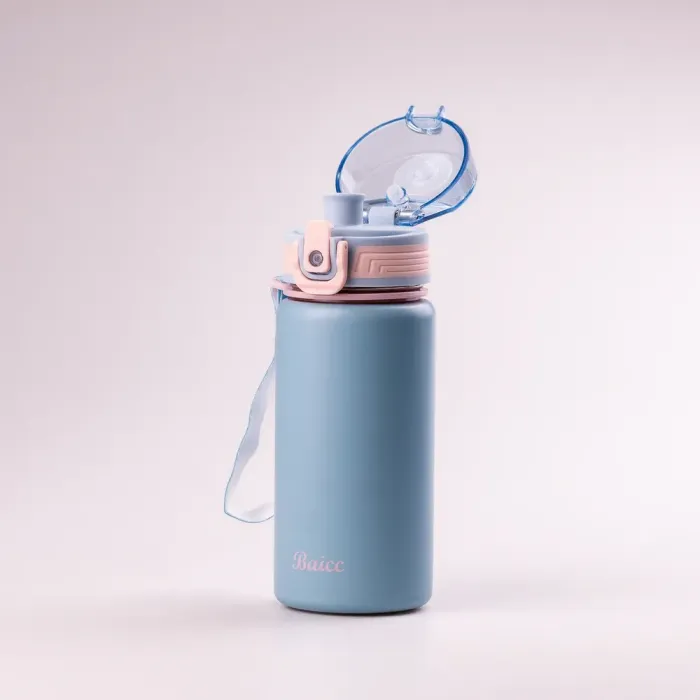 Термос с поилкой 350 мл термокружка из нержавеющей стали до 12 часов Голубой (HPGM8839BL) - изображение 2