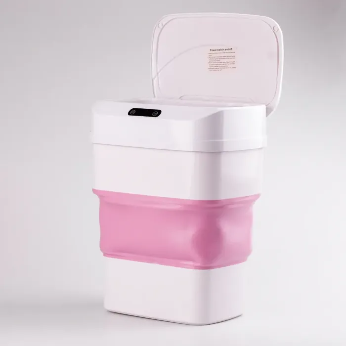 Відро для сміття автоматичне складане із сенсорною кришкою від 8 л до 17.5 л Рожевий (HPLN2) - зображення 2