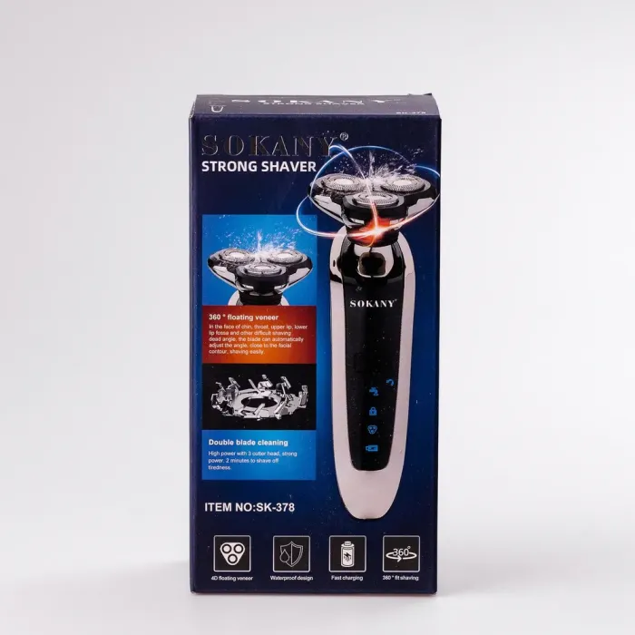 Електробритва портативна професійна чоловіча з насадками бритва шейвер для сухого гоління Sokany SK-378 (SK378) - зображення 10
