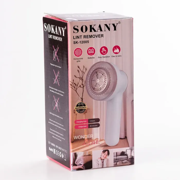 Машинка для стрижки ковтунців акумуляторна 9 Вт 2 на 500 mA тример для чищення одягу ручний SOKANY SK-12005 (SK12005) - зображення 8