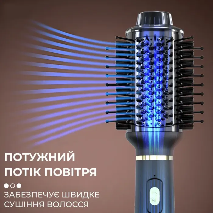 Фен стайлер для волосся 3 в 1 керамічний 1000 Вт поворотна насадка і щітка фен Sokany SK-1922 (SK1922) - зображення 6