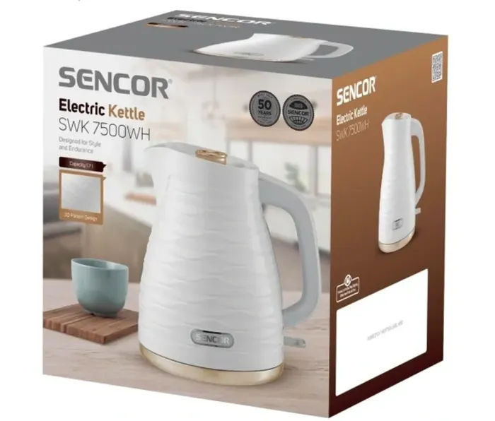 Електрочайник елегантний дисковий Sokany SK-1047 1.7л 2.2кВт білий (SK1047) - зображення 10