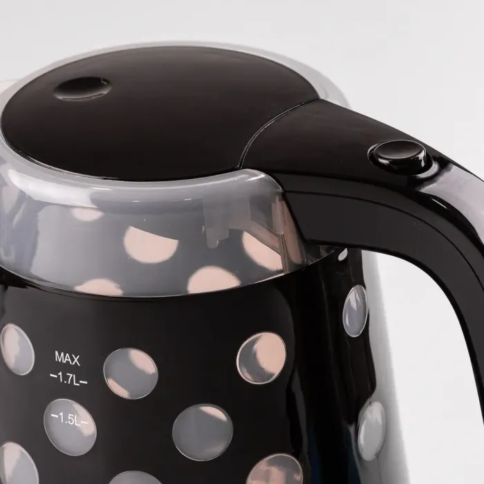 Електрочайник дисковий Sokany FK-1621 1.7л 1.85кВт Чорний в горошок (FK1621B) - зображення 4