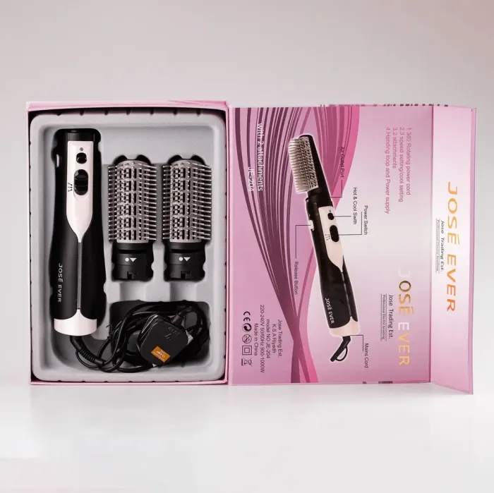 Фен стайлер для волосся 2 в 1 керамічний 1000 Вт 2 швидкості щітка фен Sokany JE-204 (JE204) - зображення 6