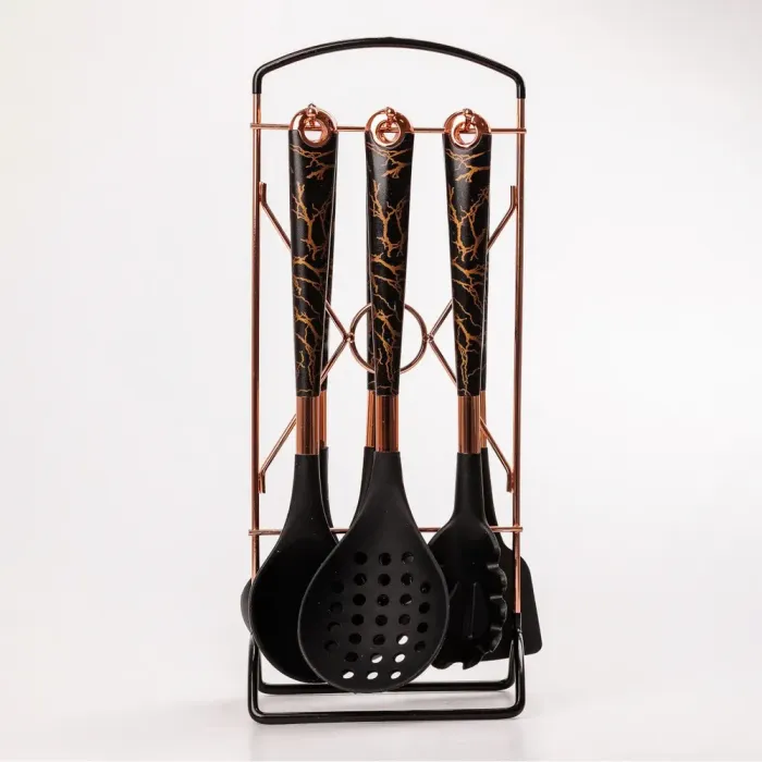 Набір кухонного приладдя на підставці 6 штук кухонні аксесуари Мармур (YRUR6) - зображення 2