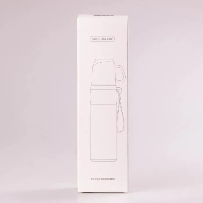 Термос с чашкой и ремешком 600мл из нержавеющей стали тепло до 12 часов Зеленый (HPGM80155GR) - изображение 2