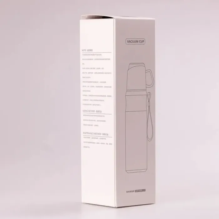 Термос с чашкой и ремешком 600мл из нержавеющей стали тепло до 12 часов Зеленый (HPGM80155GR) - изображение 3