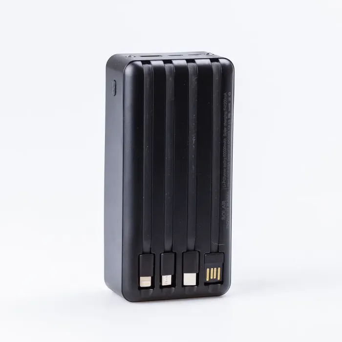 Повербанк 50000 mah powerbank із сонячною батареєю та 4 вбудованих кабелі USB / Micro / Type-C / Lightning (UR507) - зображення 2