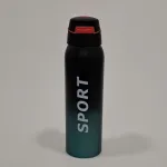 Термос металевий з трубочкою 500 мл термокухоль із нержавіючої сталі до 12 годин Чорно-синій (HP145BBL)