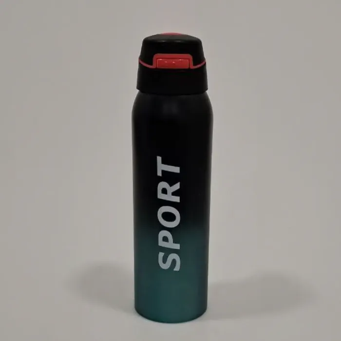 Термос металлический с трубочкой 500 мл термокружка из нержавеющей стали до 12 часов Черно-синий (HP145BBL) - изображение 1