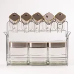 Набір для спецій на підставці 8 предметів з хромованими герметичними кришечками і дозаторами (HP531FW1016J)