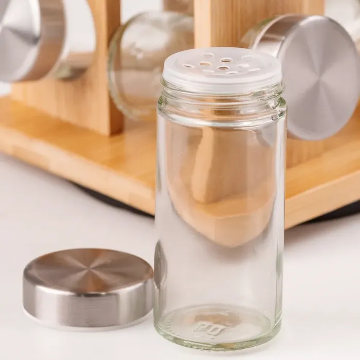 Набор для специй на деревянной подставке 12 предметов по 100 мл. - изображение 3