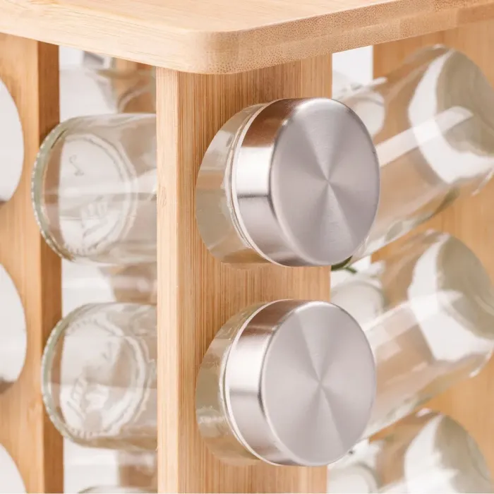 Набор для специй на деревянной подставке 12 предметов по 100 мл. - изображение 5