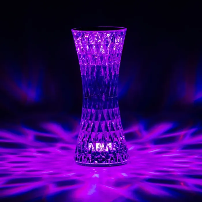 Лампа настольная светодиодная аккумуляторная Кристалл USB светильник ночник и сенсорным управлением (HP072E104) - изображение 3