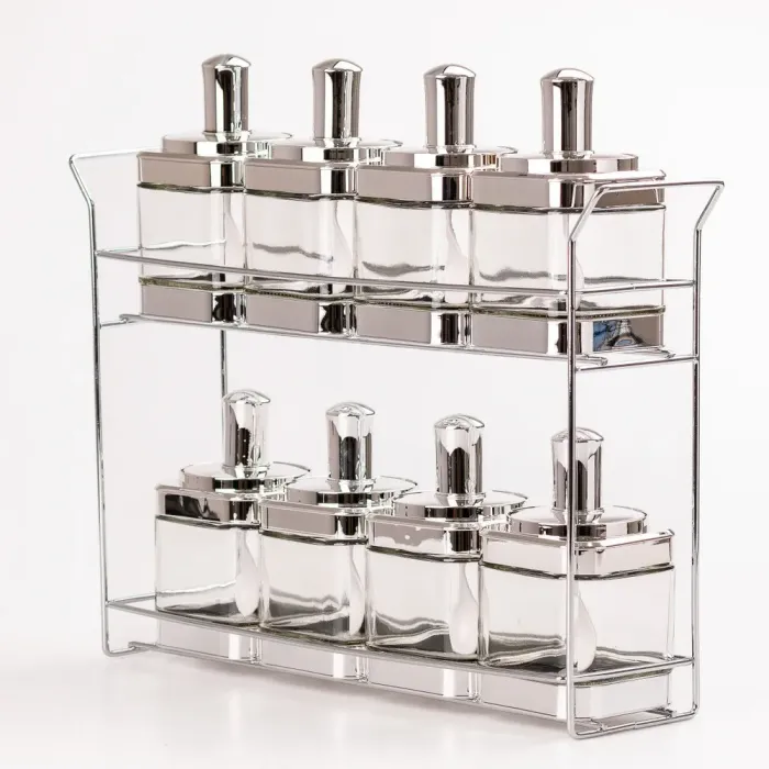 Банки для сыпучих продуктов набор из 8 шт. стеклянные емкости для хранения с крышкой и ложкой (HP531FS1034Y) - изображение 2