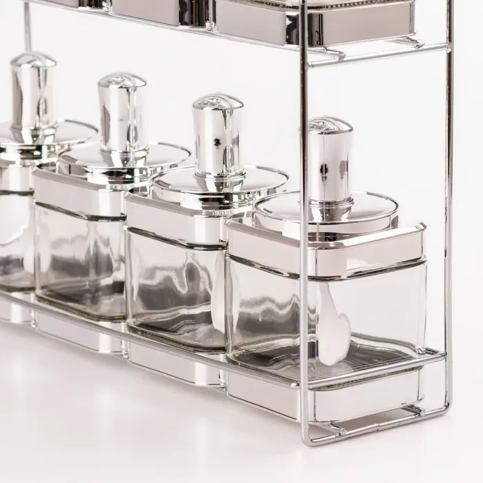 Банки для сыпучих продуктов набор из 8 шт. стеклянные емкости для хранения с крышкой и ложкой (HP531FS1034Y) - изображение 4