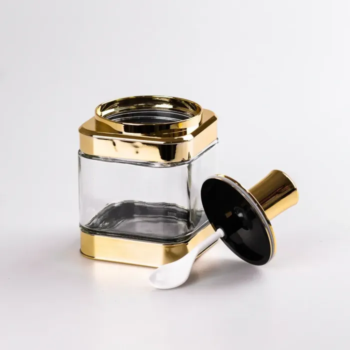 Банки для сыпучих продуктов набор из 2 шт. стеклянные емкости для хранения с крышкой и ложкой (HP531FS02J) - изображение 3