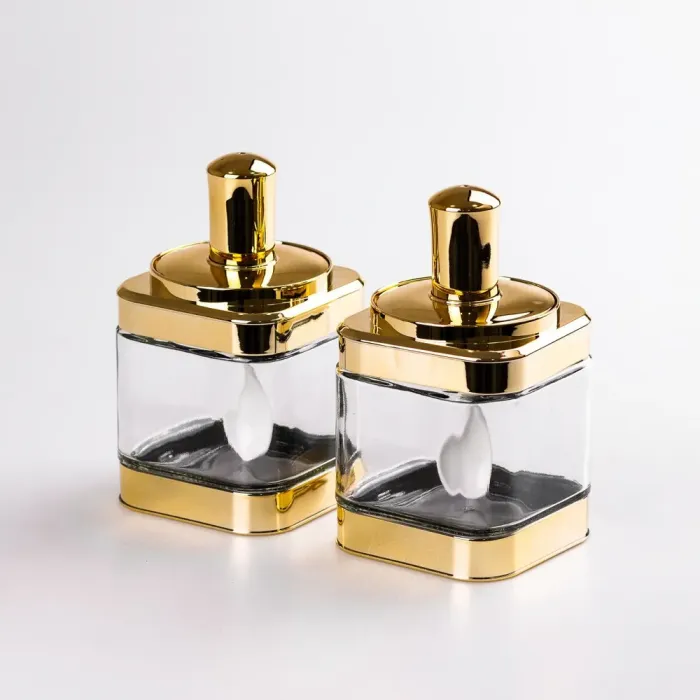 Банки для сыпучих продуктов набор из 2 шт. стеклянные емкости для хранения с крышкой и ложкой (HP531FS02J) - изображение 2