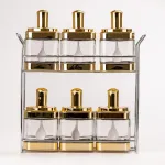 Банки для сипучих продуктів набір із 6 шт скляні ємності для зберігання з ложкою на металевій підставці (HP531FS1032J)