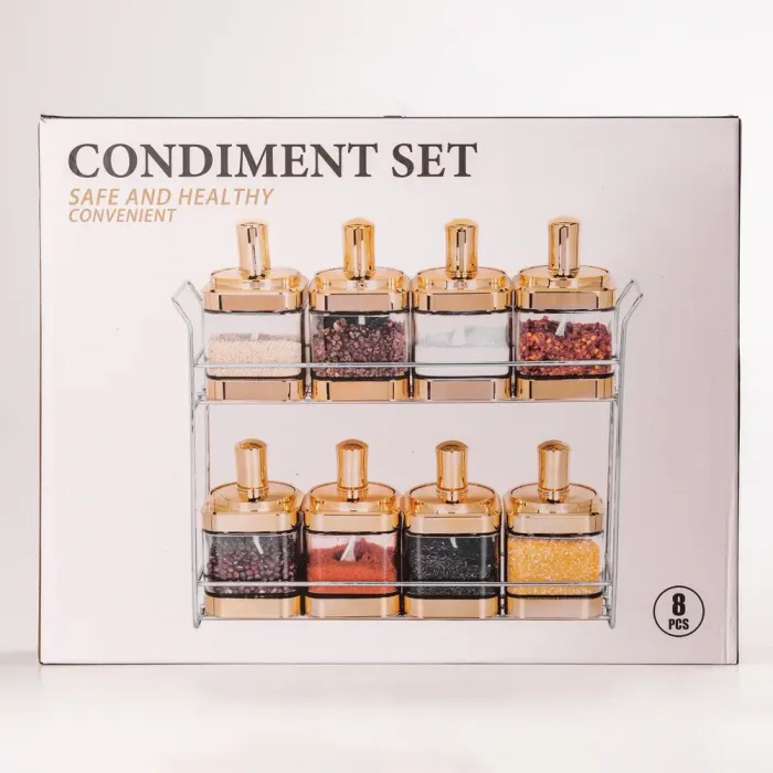 Банки для сыпучих продуктов набор из 8 шт. стеклянные емкости для хранения с крышкой и ложкой (HP531FS1034J) - изображение 4