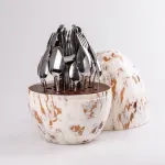 Набір столових приборів із нержавіючої сталі 24 штуки мрамор (HP1363)