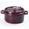 Кокотница чугунная с эмалированным покрытием 3л, диаметр 23см, темно-красный (HPFLG2RED)