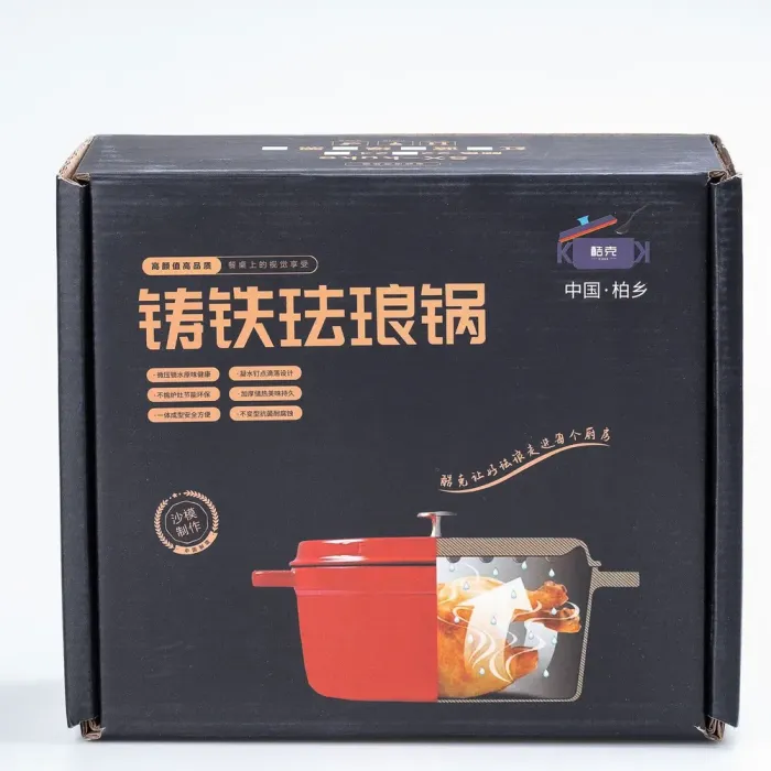 Кокотница чугунная с эмалированным покрытием 3л, диаметр 23см, темно-красный (HPFLG2RED) - изображение 5