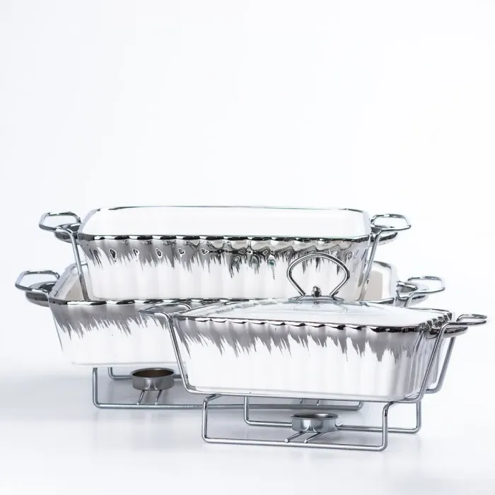 Мармиты керамические прямоугольные 3 шт с крышкой из жаропрочного стекла. - изображение 4