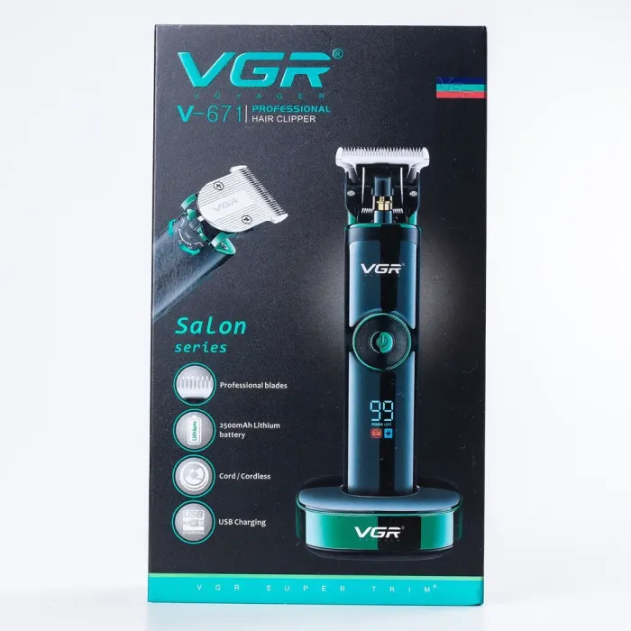 Машинка для стрижки волос аккумуляторная 5Вт LED дисплей триммер (HPV671) - изображение 9