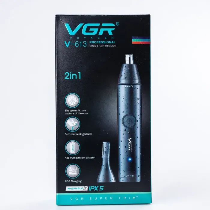 Тример для носа вух та брів акумуляторний 5 Вт з насадками (HPV613) - зображення 5