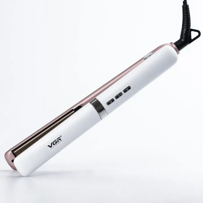 Випрямляч для волосся керамічний з плаваючими пластинами, стайлер для вирівнювання та завивки VGR V-522 (V522W) - зображення 1