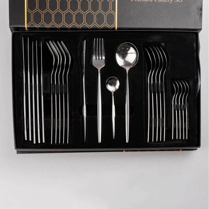 Набір столових приборів із нержавіючої сталі на 6 персон 24 штуки (HP9697) - зображення 1