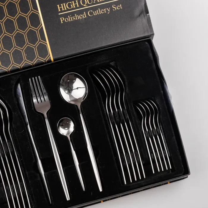 Набір столових приборів із нержавіючої сталі на 6 персон 24 штуки (HP9697) - зображення 3