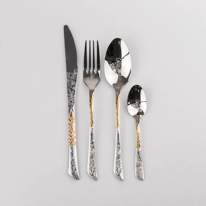 Набор столовых приборов из нержавеющей стали на 6 персон 24 штуки (HP9699) - изображение 2