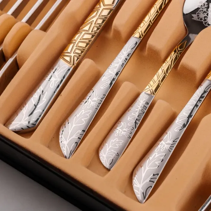 Набор столовых приборов из нержавеющей стали на 6 персон 24 штуки (HP9699) - изображение 5