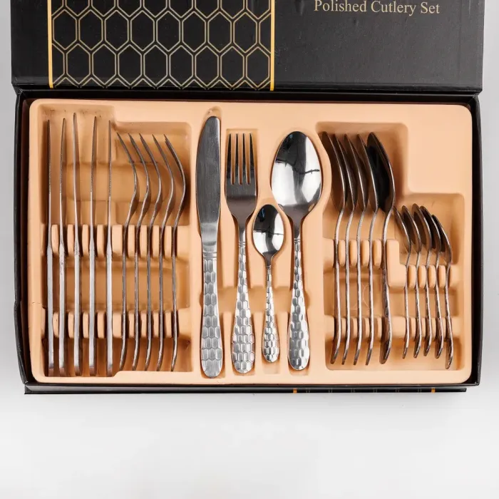 Набор столовых приборов из нержавеющей стали на 6 персон 24 штук Серебристый (HP96912) - изображение 1