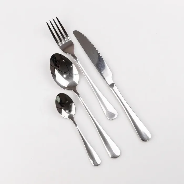 Набір столових приборів із нержавіючої сталі на 6 персон 24 штуки Сріблястий (HP96914) - зображення 3
