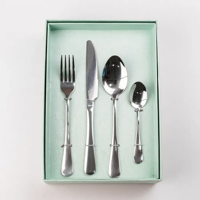 Набір столових приборів із нержавіючої сталі на 6 персон 24 штуки Сріблястий (HP96914) - зображення 1