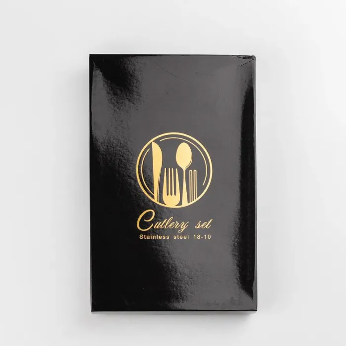 Набор столовых приборов Cutlery set из нержавеющей стали на 1 персону 4 штуки Черный (HP96916) - изображение 3