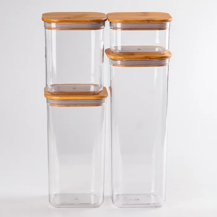 Банки для сипучих продуктів набір з 4 шт скляні ємності для зберігання з кришкою (HP531HS2110191) - зображення 1