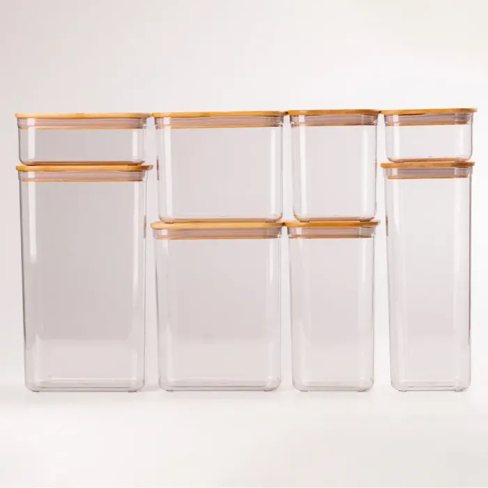Банки для сыпучих продуктов набор из 8 шт. стеклянные емкости для хранения с крышкой (HP531HS2110121) - изображение 1