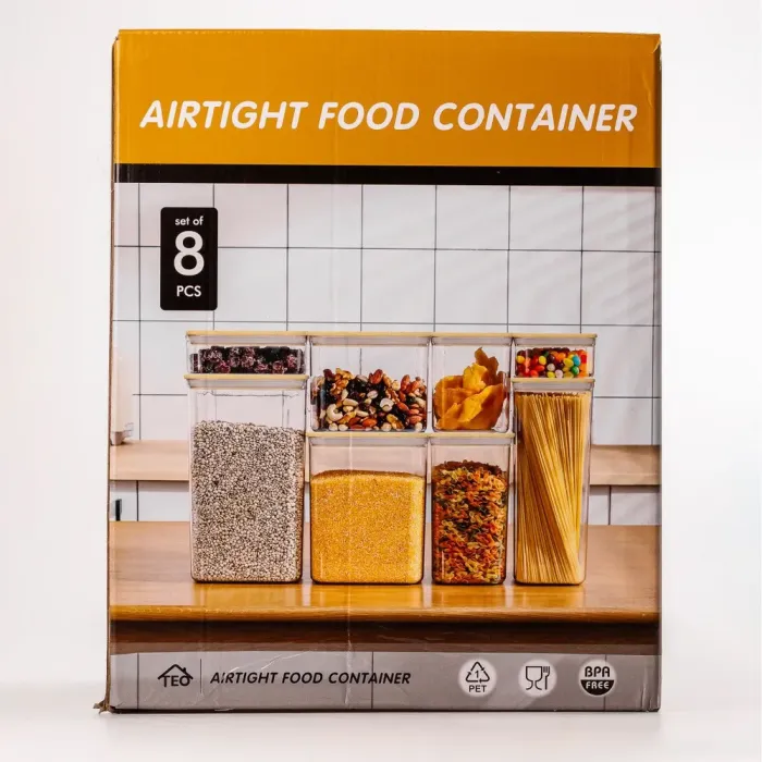 Банки для сыпучих продуктов набор из 8 шт. стеклянные емкости для хранения с крышкой (HP531HS2110121) - изображение 4